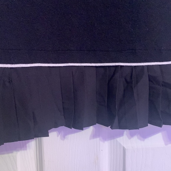 Ann Taylor Black Pleated Hemline Fit & Flare Sweater Dress - Picture 9 of 14